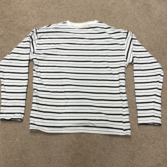 Zara women black and white stripe long sleeve tee. Small - Picture 3 of 3